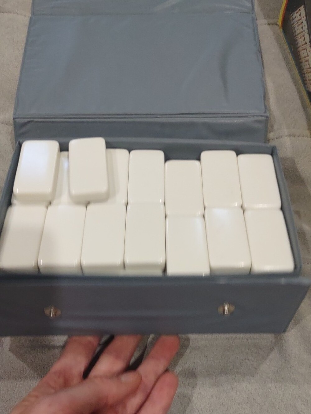 Double Twelve Color Dot Dominos In A Case - Picture 7 of 7